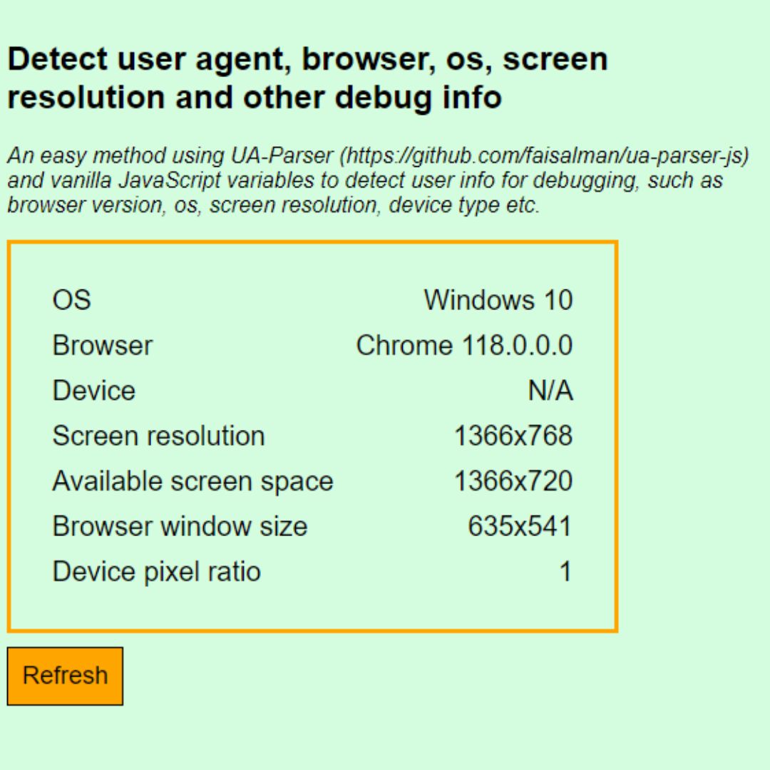 Detect User's Browser, Screen Resolution, OS, and More with JavaScript using UAParser.js Library